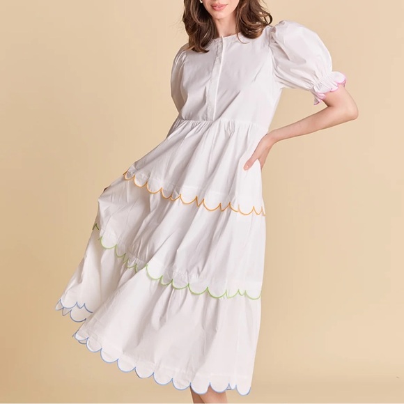 English Factory Scalloped Midi Dress - Picture 3 of 11
